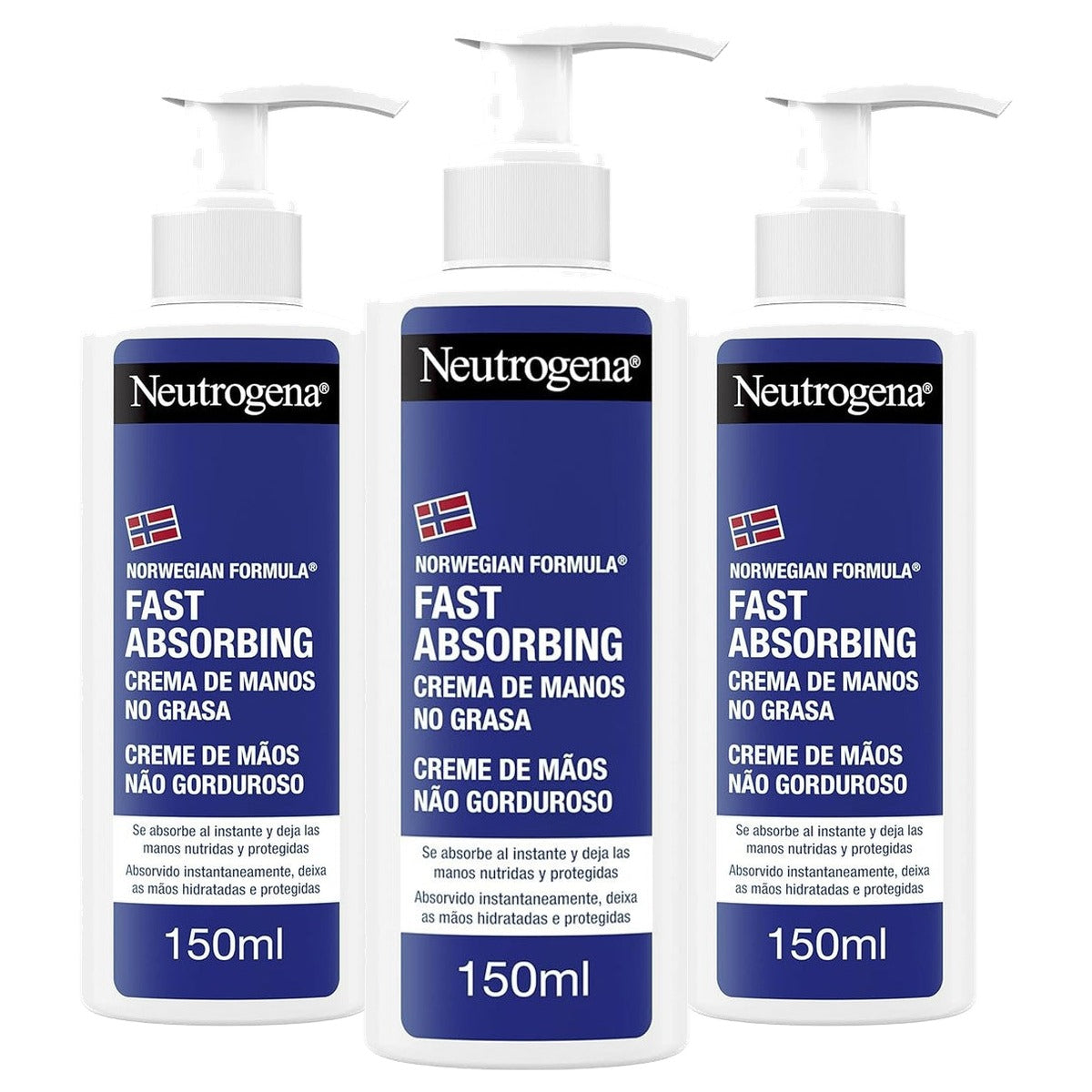 Neutrogena Handcrème Snelle Absorptie 3 x 150 ml - Voordeelverpakking