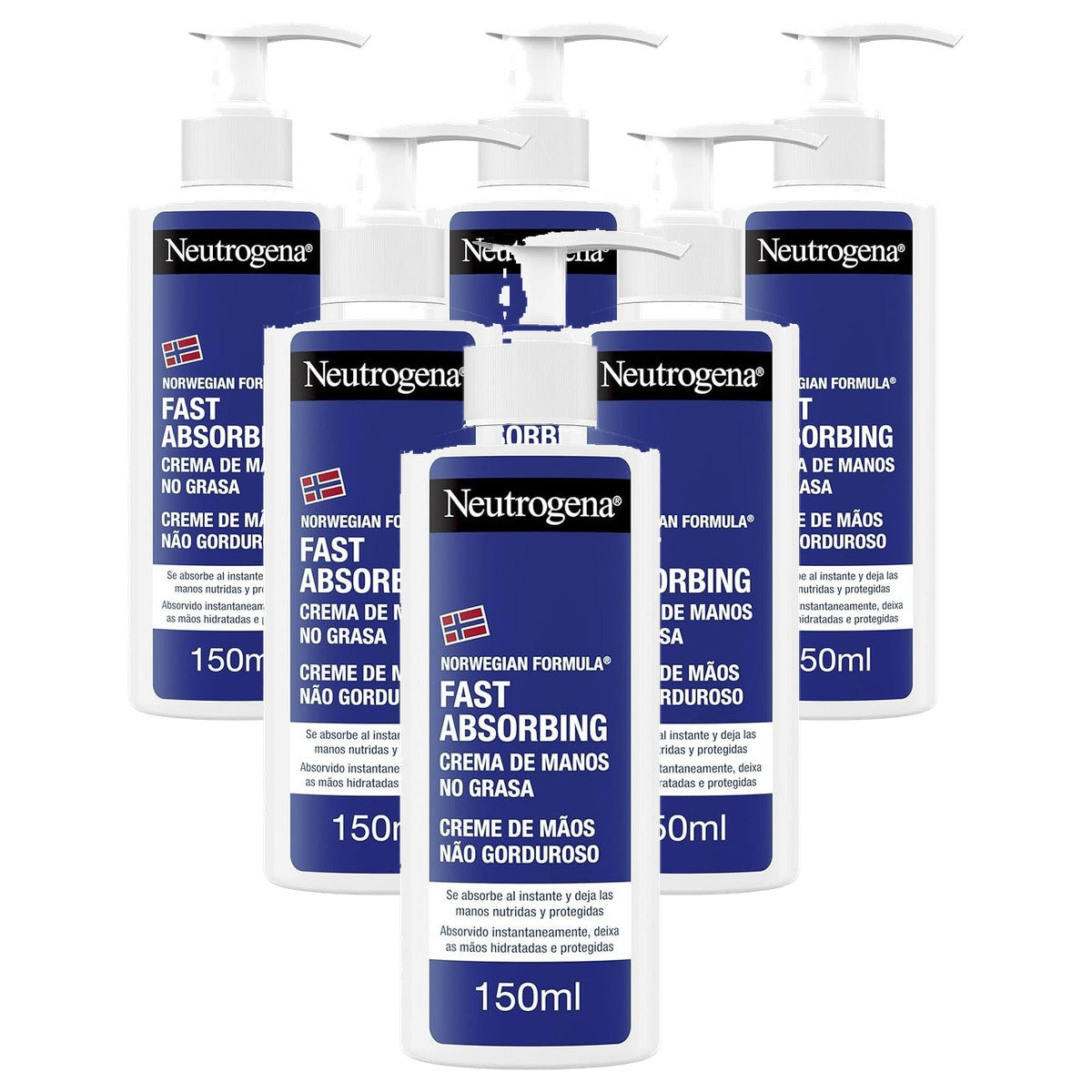 Neutrogena Handcrème Snelle Absorptie 6 x 150 ml - Voordeelverpakking