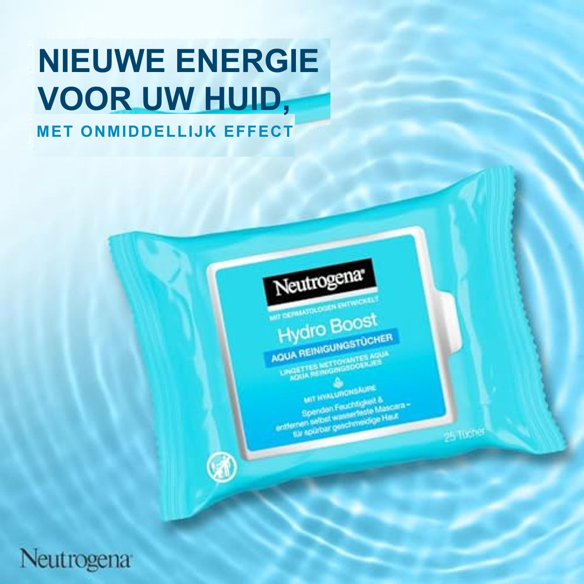Neutrogena Hydro Boost Aqua reinigingsdoekjes 6 x 25 stuks