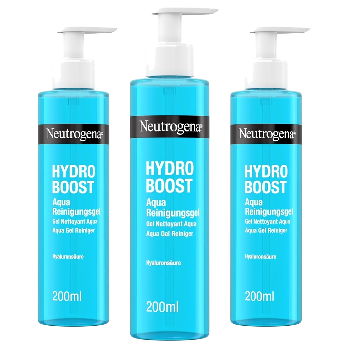 Neutrogena Hydro Boost Aqua-reinigingsgel 3 x 200 ml - Voordeelverpakking