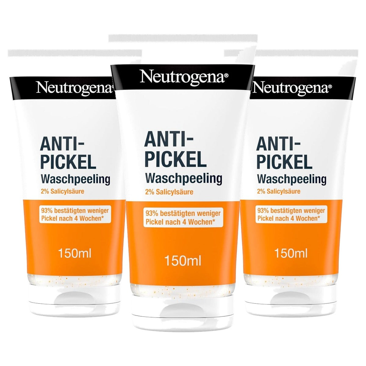 Neutrogena Visibly Clear Gezichtspeeling anti-puistjes 3 x 150 ml - Voordeelverpakking