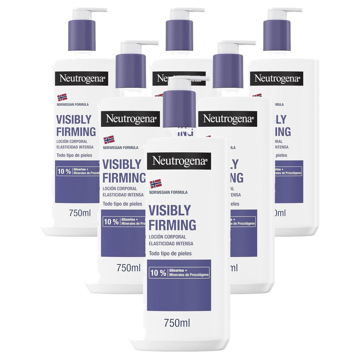 Neutrogena Visibly Renew Loción Corporal Elasticidad Intensa 6 x 750 ml - Voordeelverpakking