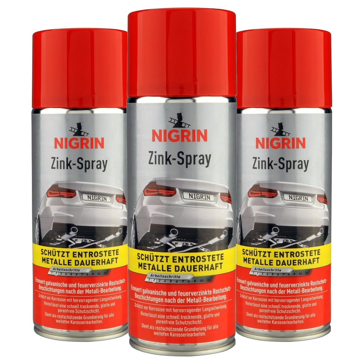 Nigrin 72286 Repairtec Zinkspray 3 x 400 ml - Voordeelverpakking