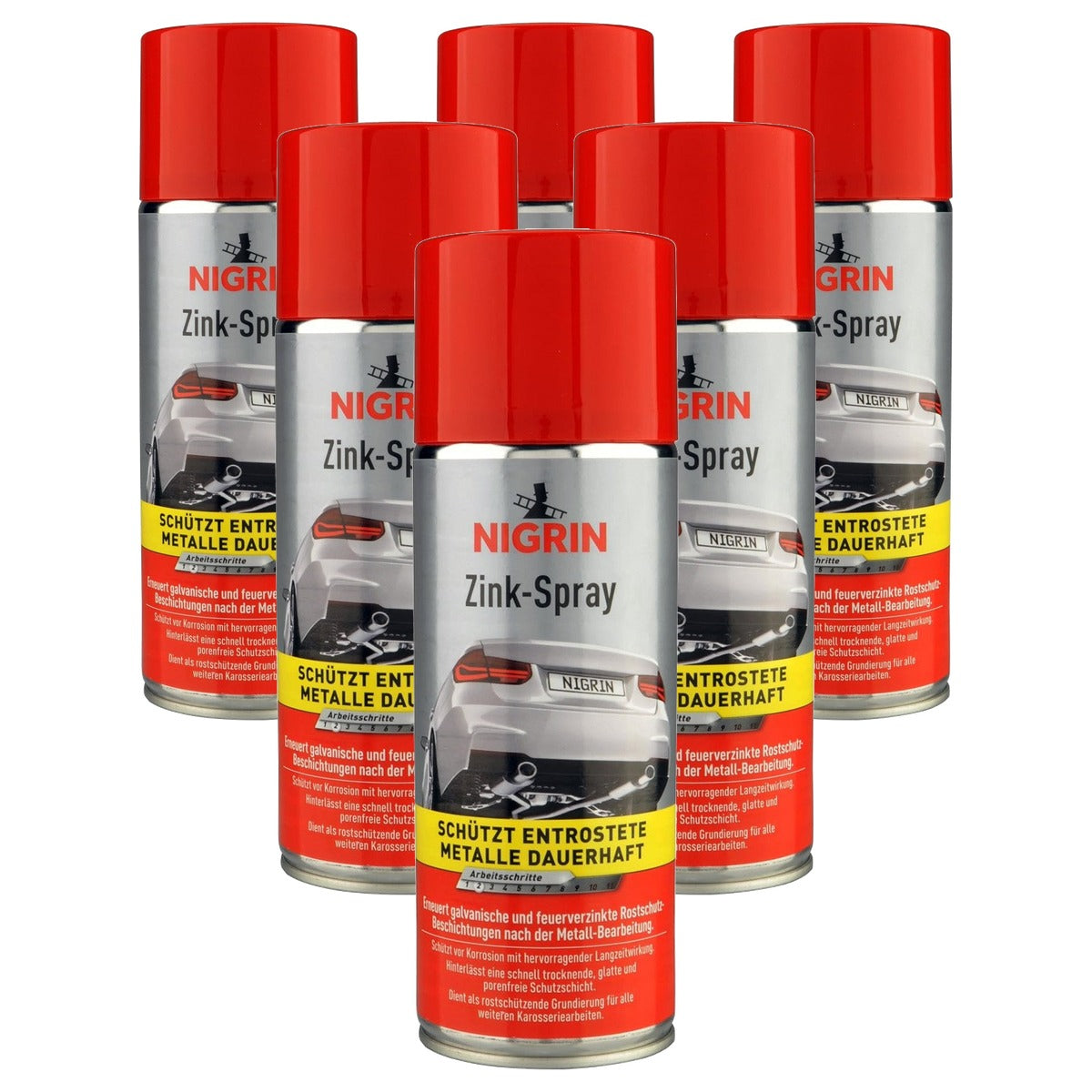 Nigrin 72286 Repairtec Zinkspray 6 x 400 ml - Voordeelverpakking