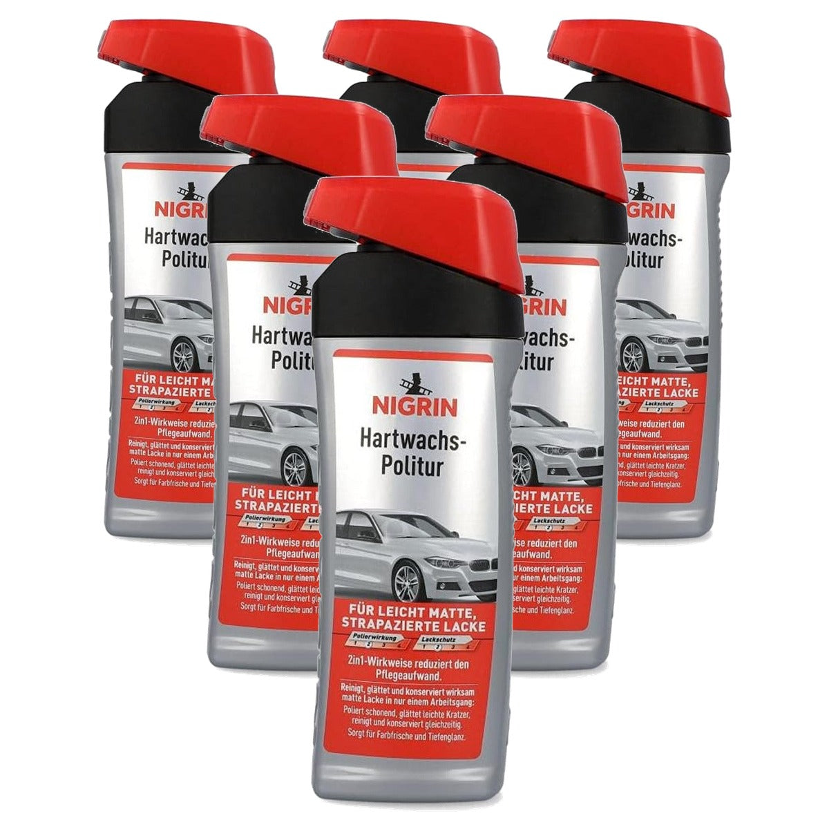 NIGRIN 72951 Hardwax-polijstmiddel 6 x 500 ml - Voordeelverpakking
