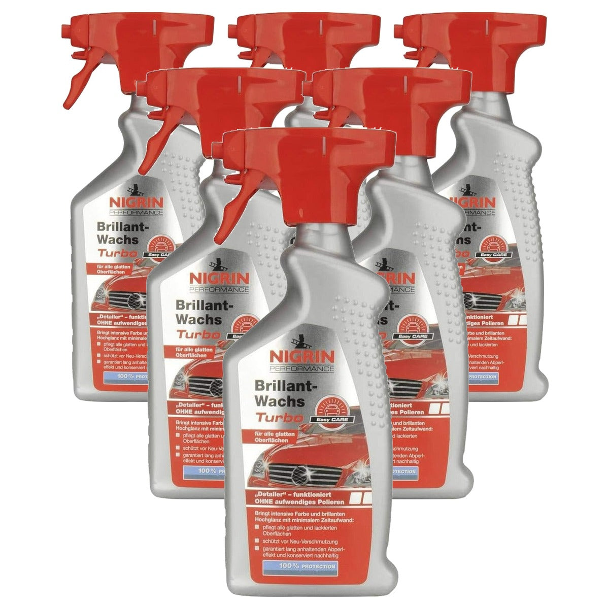 NIGRIN 72975 Brilliant Wax Turbo 6 x 500 ml - Voordeelverpakking