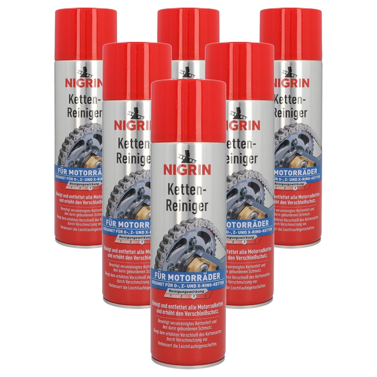 NIGRIN 73889 kettingreiniger 6 x 500 ml - Voordeelverpakking