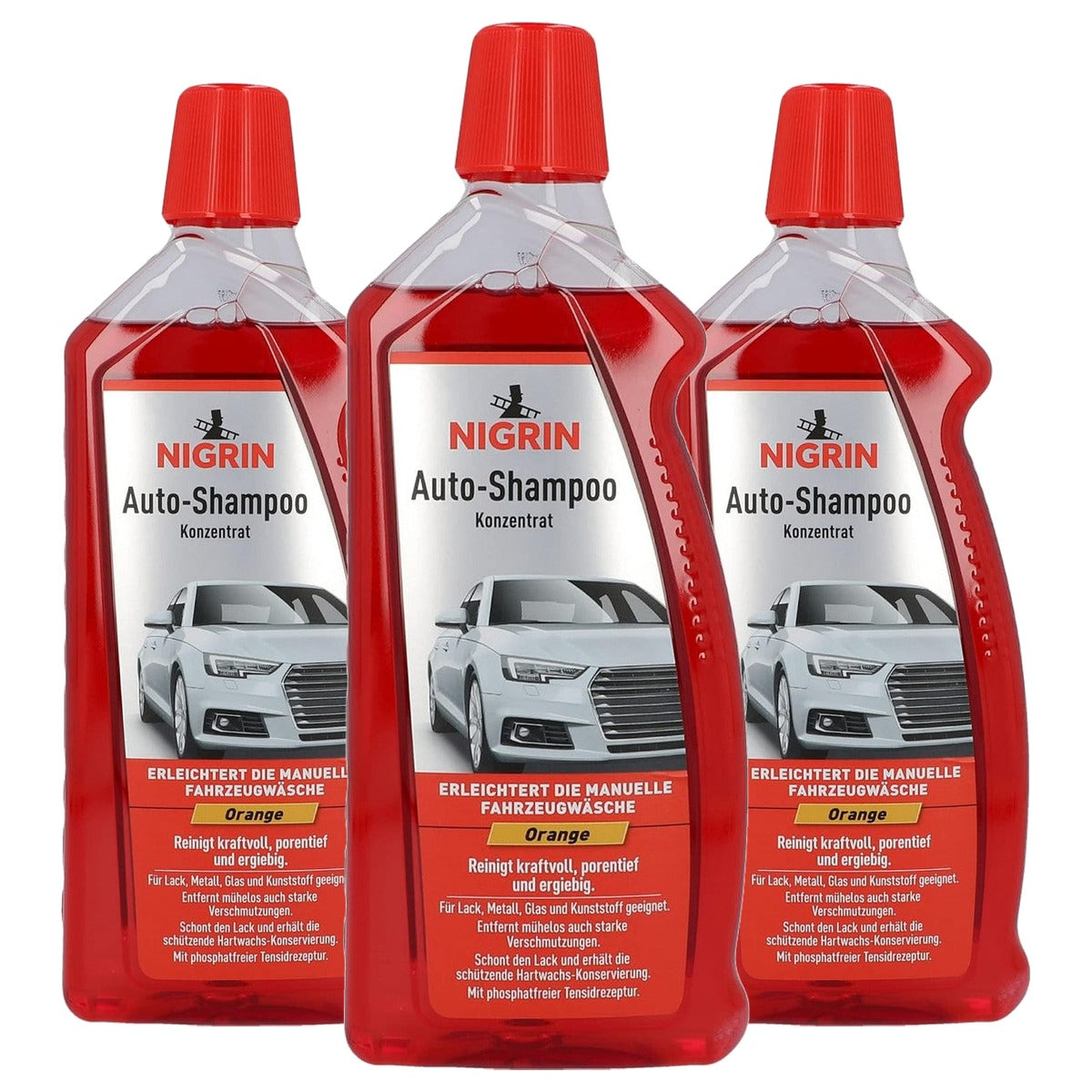 NIGRIN 73920 Geconcentreerde autoshampoo 3 x 1000 ml - Voordeelverpakking