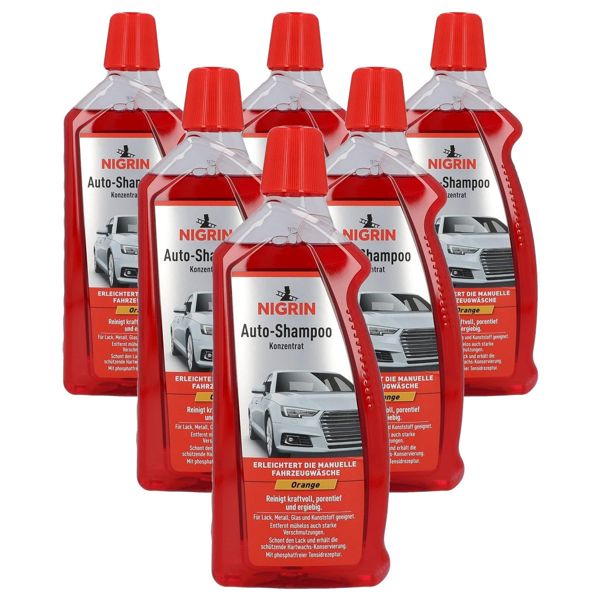 NIGRIN 73920 Geconcentreerde autoshampoo 6 x 1000 ml - Voordeelverpakking