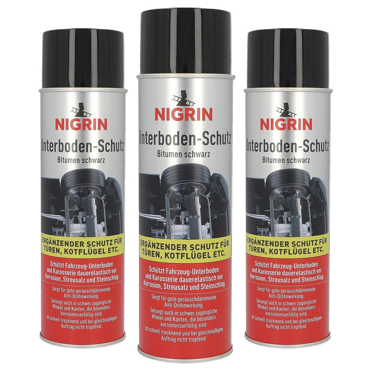 NIGRIN 74034 bodembescherming-spray 3 x 500 ml - Voordeelverpakking
