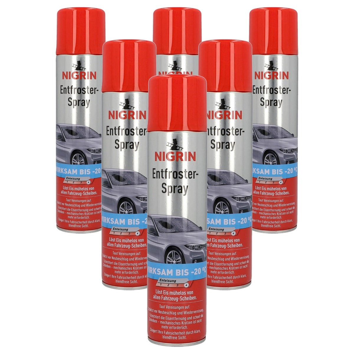 NIGRIN 74045 Ontdooistspray 6 x 400 ml - Voordeelverpakking