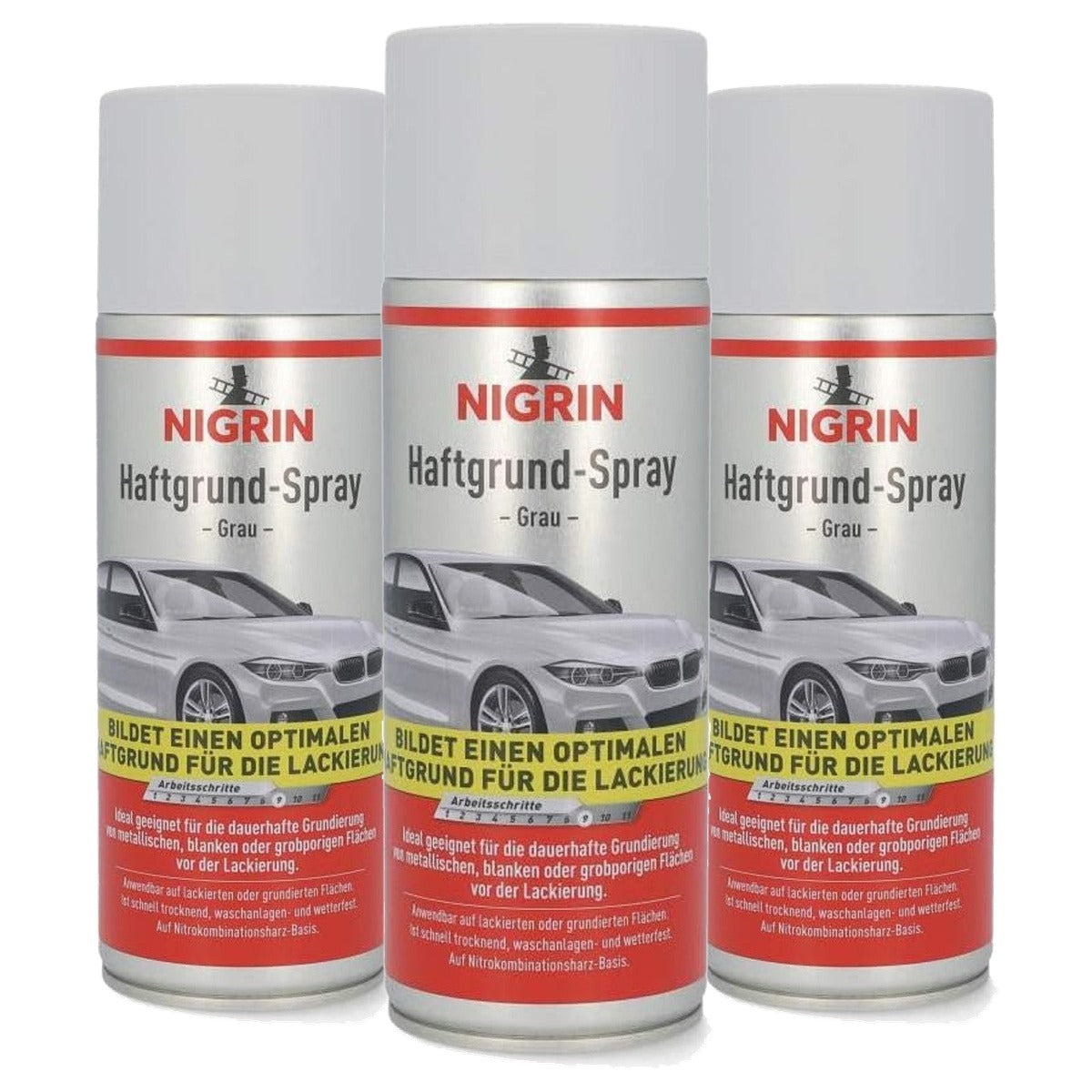 NIGRIN 74115 Grondverf voor autolak spuitbus 3 x 400 ml - Voordeelverpakking