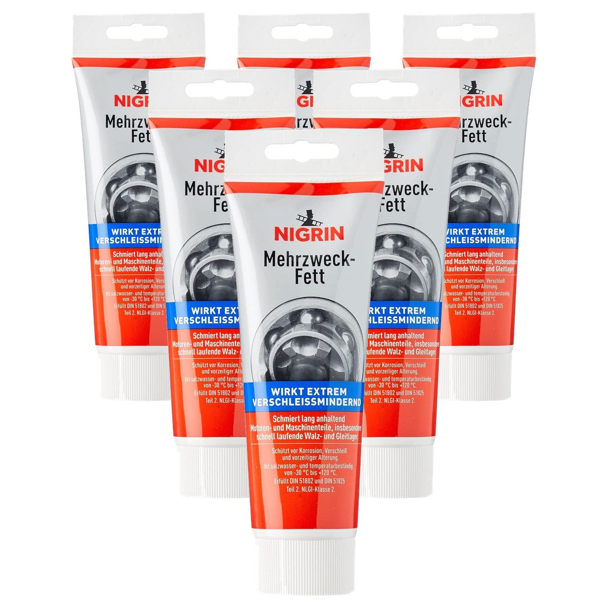 NIGRIN 74145 Multifunctioneel vet tube 6 x 250 ml - Voordeelverpakking