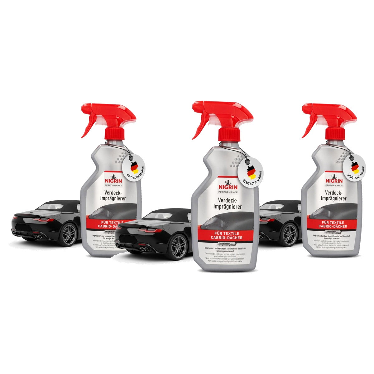 NIGRIN 74183 Impregneerspray voor cabriodak, 3 x 500 ml - Voordeelverpakking