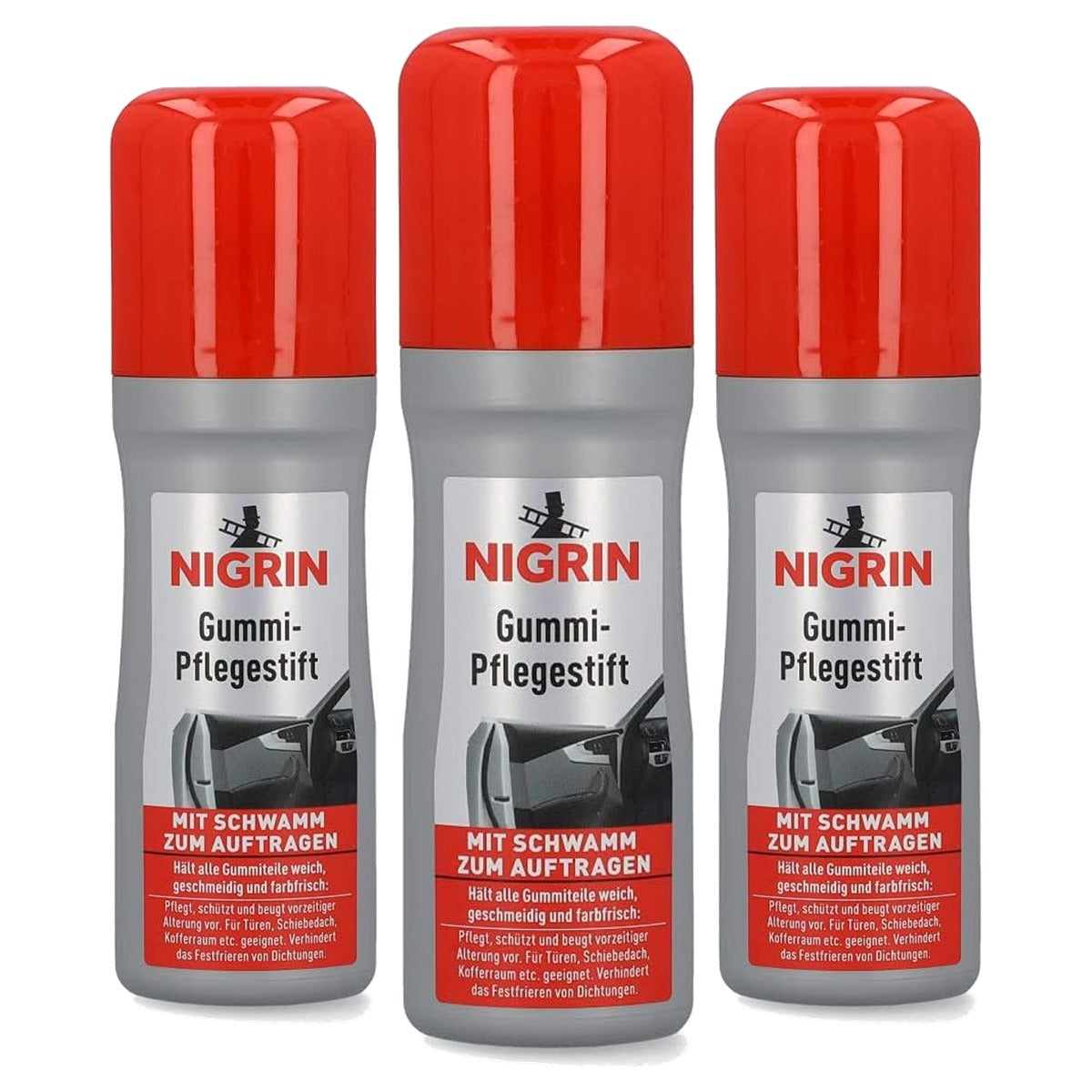 NIGRIN 74653 rubber-onderhoudsstift 3 x 75 ml - Voordeelverpakking