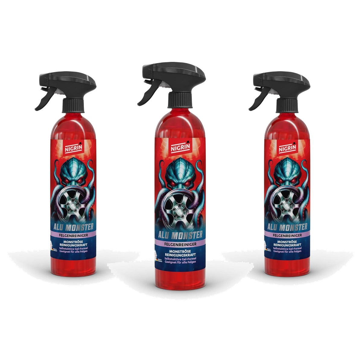 NIGRIN Alu Monster Velgenreiniger 3 x 1 l - Voordeelverpakking