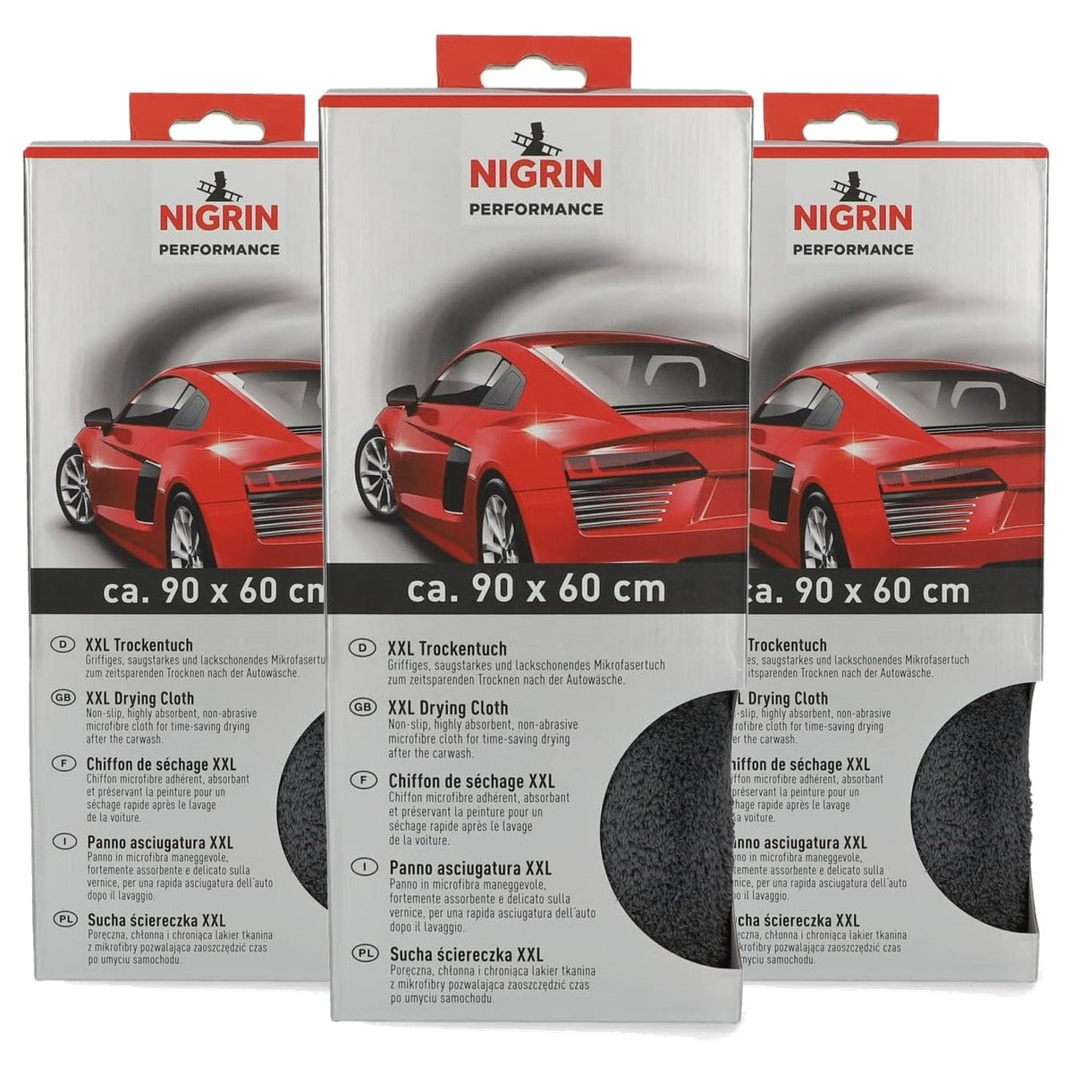 NIGRIN Autopoetsdoek Superdoek XXL - 3-pack