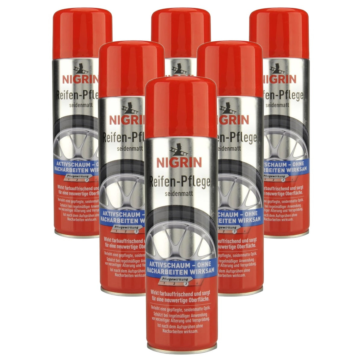 NIGRIN Bandenverzorging Schuimreiniger 6 x 500 ml - Voordeelverpakking