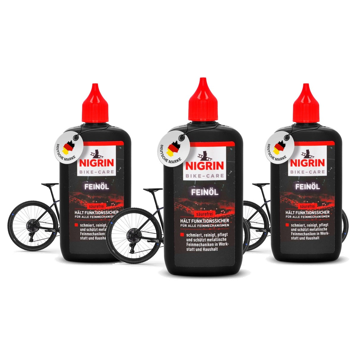 NIGRIN BIKE-CARE Fijne olie fles 3 x 100 ml - Voordeelverpakking