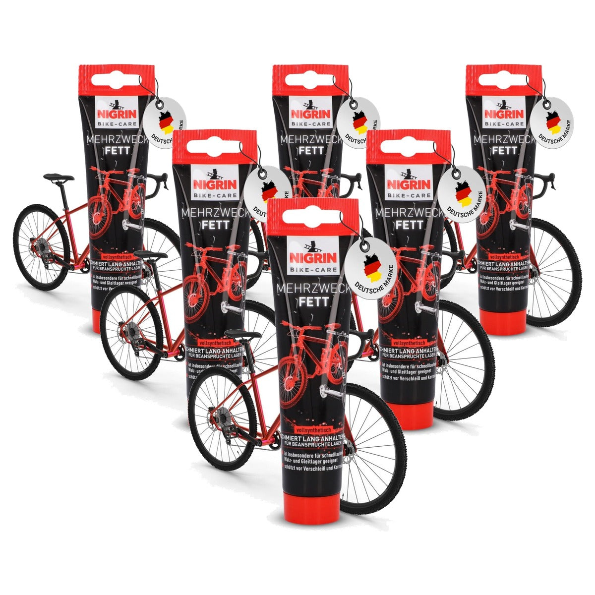 NIGRIN Bike-Care Multifunctioneel vet tube 6 x 100 g - Voordeelverpakking