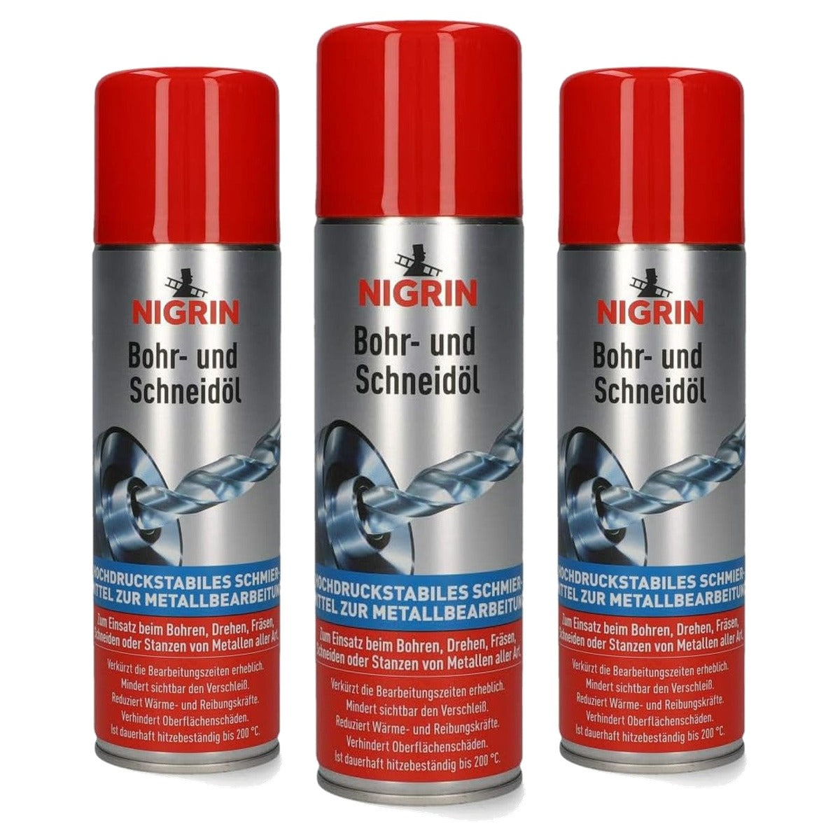 NIGRIN Boor- en snijolie 3 x 250 ml - Voordeelverpakking