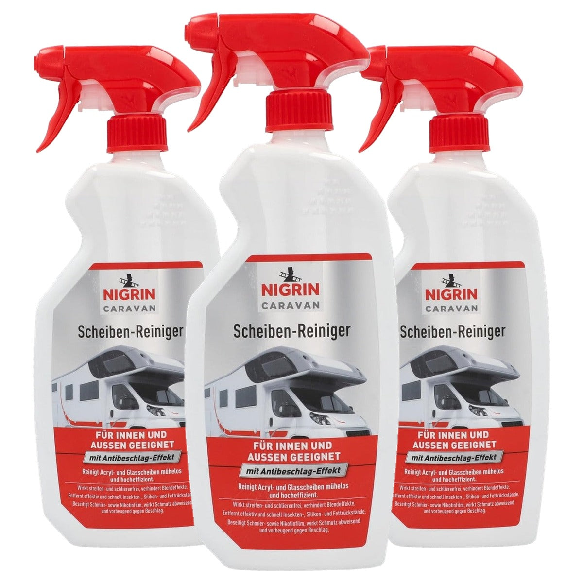 NIGRIN Caravan acryl- en ruitenreiniger 3 x 0,75 liter - Voordeelverpakking