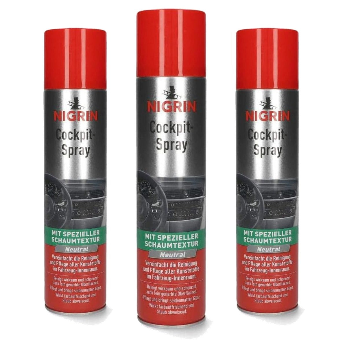 NIGRIN Cockpitspray Neutraal 3 x 400 ml - Voordeelverpakking