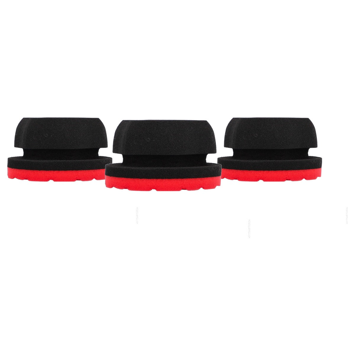 NIGRIN Handpolijstspons rood/zwart 3 x 1 stuk - Voordeelverpakking
