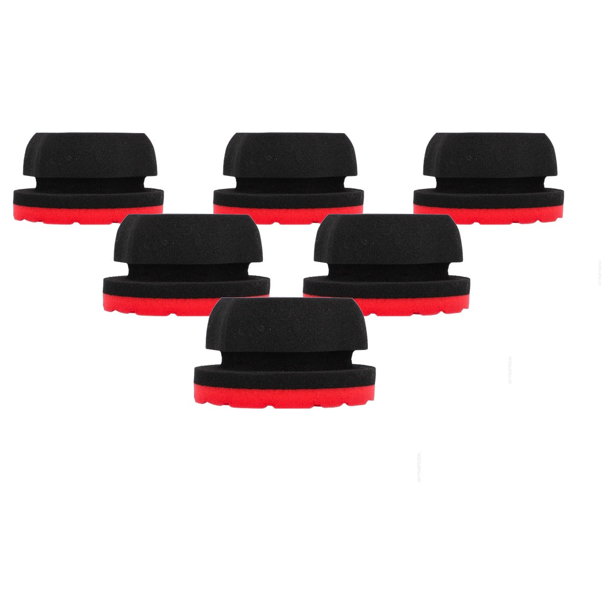 NIGRIN Handpolijstspons rood/zwart 6 x 1 stuk - Voordeelverpakking
