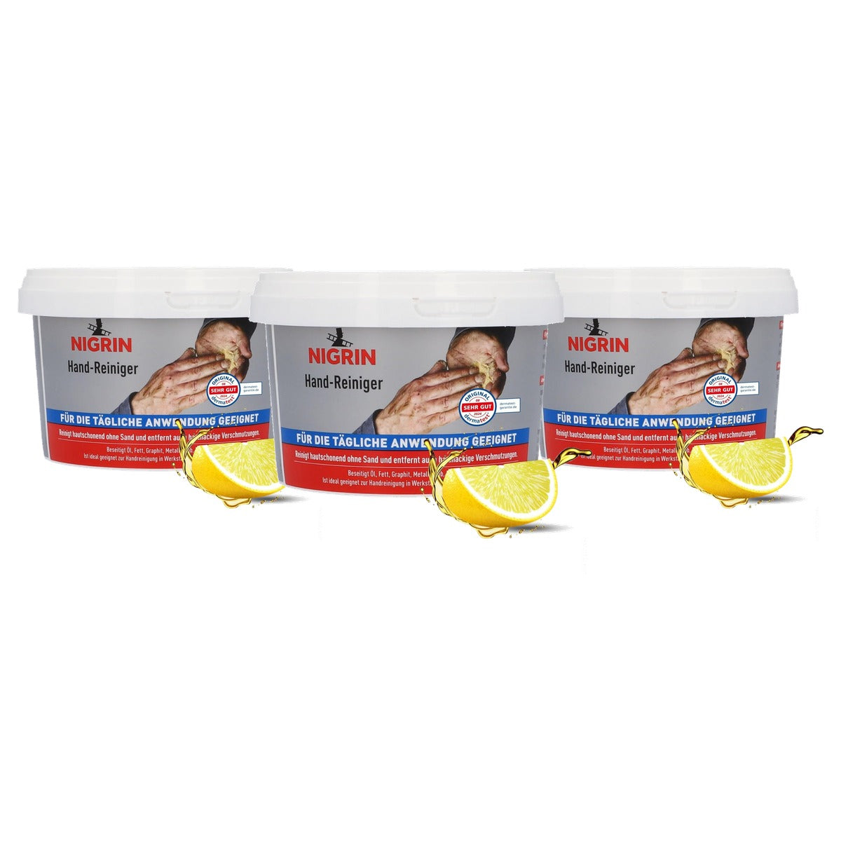 NIGRIN Handreiniger met houtmeel 3 x 250 ml - Voordeelverpakking