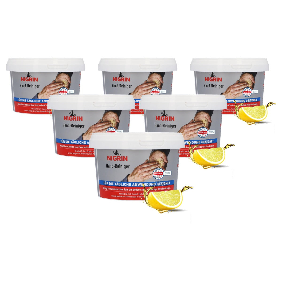 NIGRIN Handreiniger met houtmeel 6 x 250 ml - Voordeelverpakking