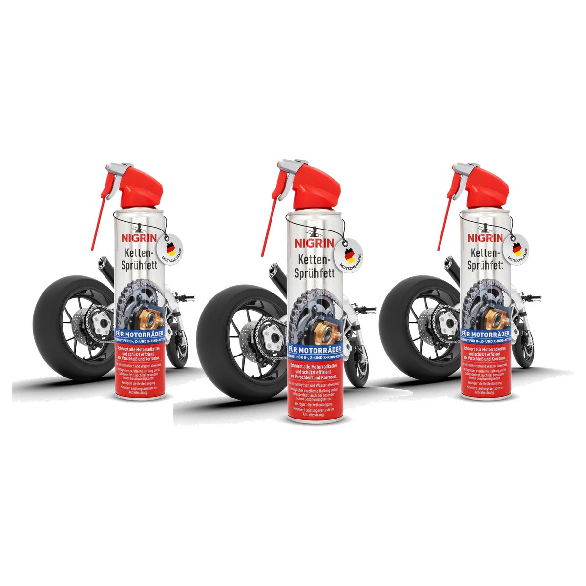 NIGRIN Keramiek kettingsproeivet 3 x 400 ml - Voordeelverpakking