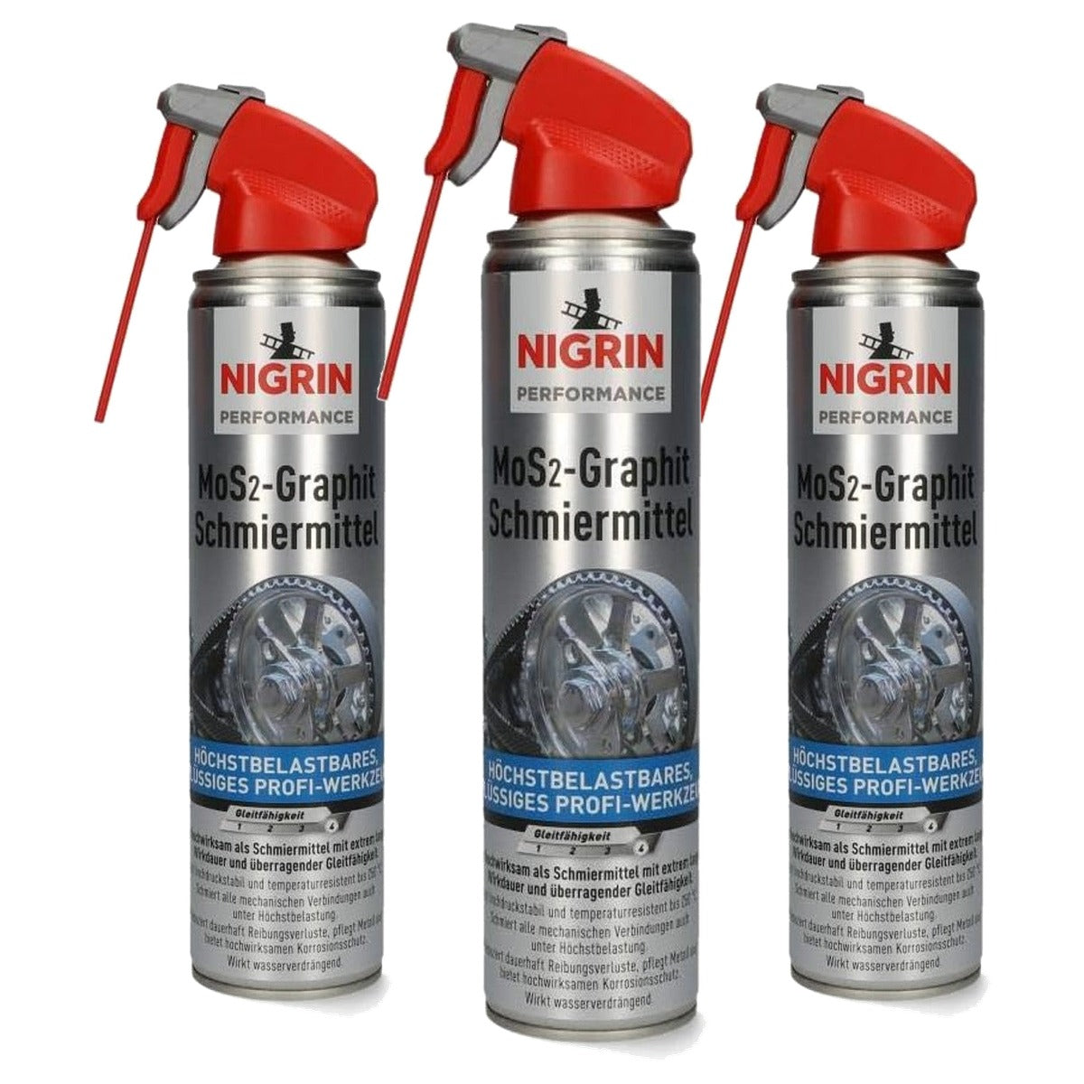 NIGRIN MoS2-HyBrid smeermiddel met grafiet 3 x 400 ml - Voordeelverpakking