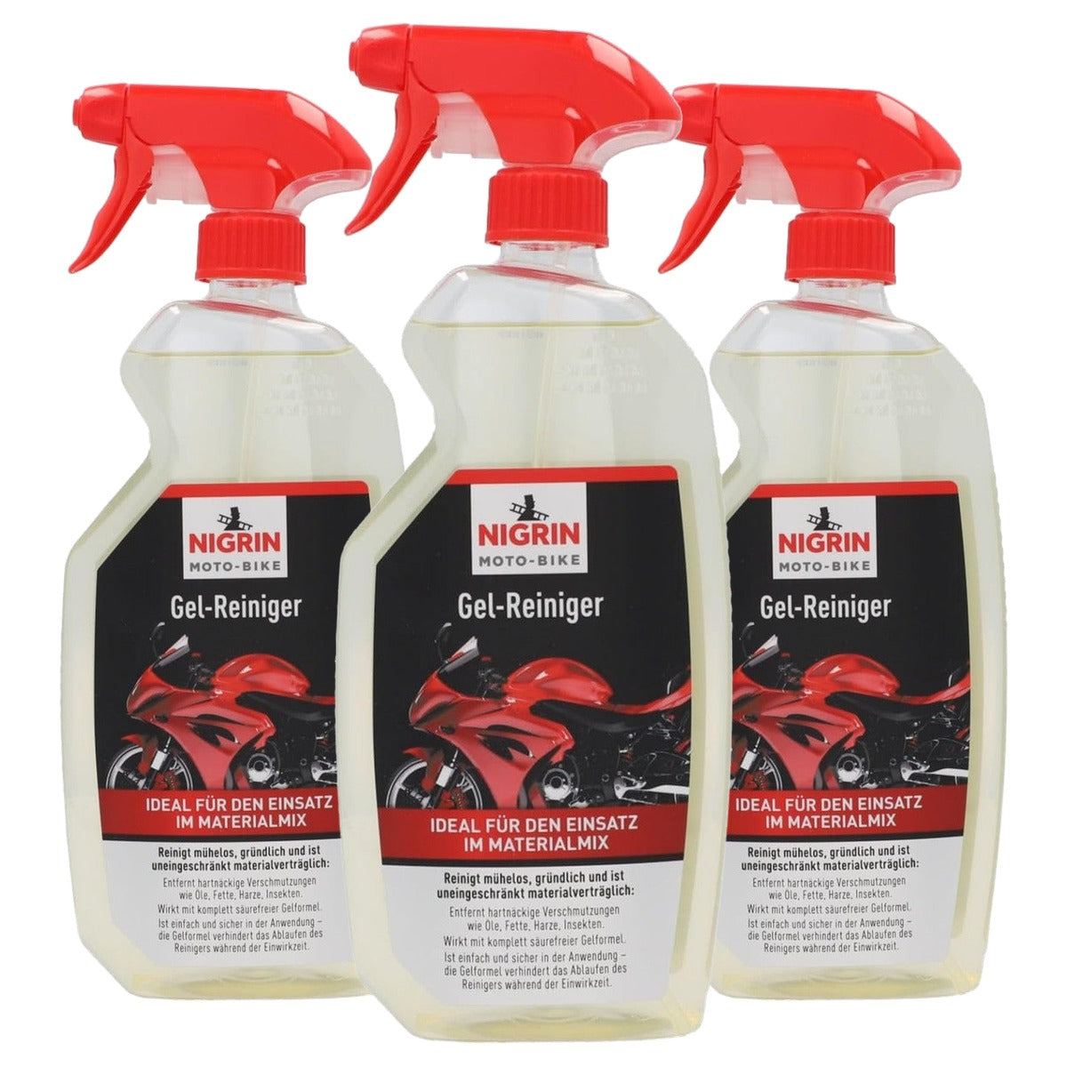 NIGRIN MOTO-BIKE Gelreiniger 3 x 750 ml - Voordeelverpakking
