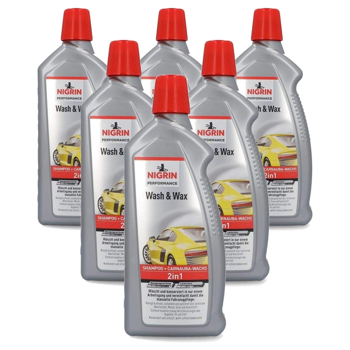 NIGRIN Performance Wash & Wax Turbo 73878 6 x 1 liter - Voordeelverpakking