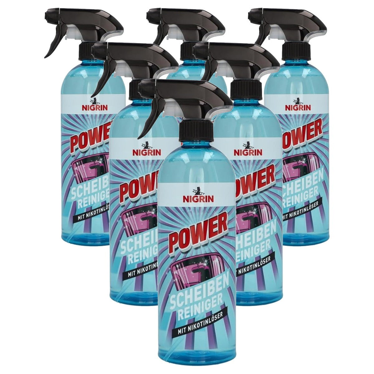 NIGRIN Power ruitenreiniger 6 x 750 ml - Voordeelverpakking