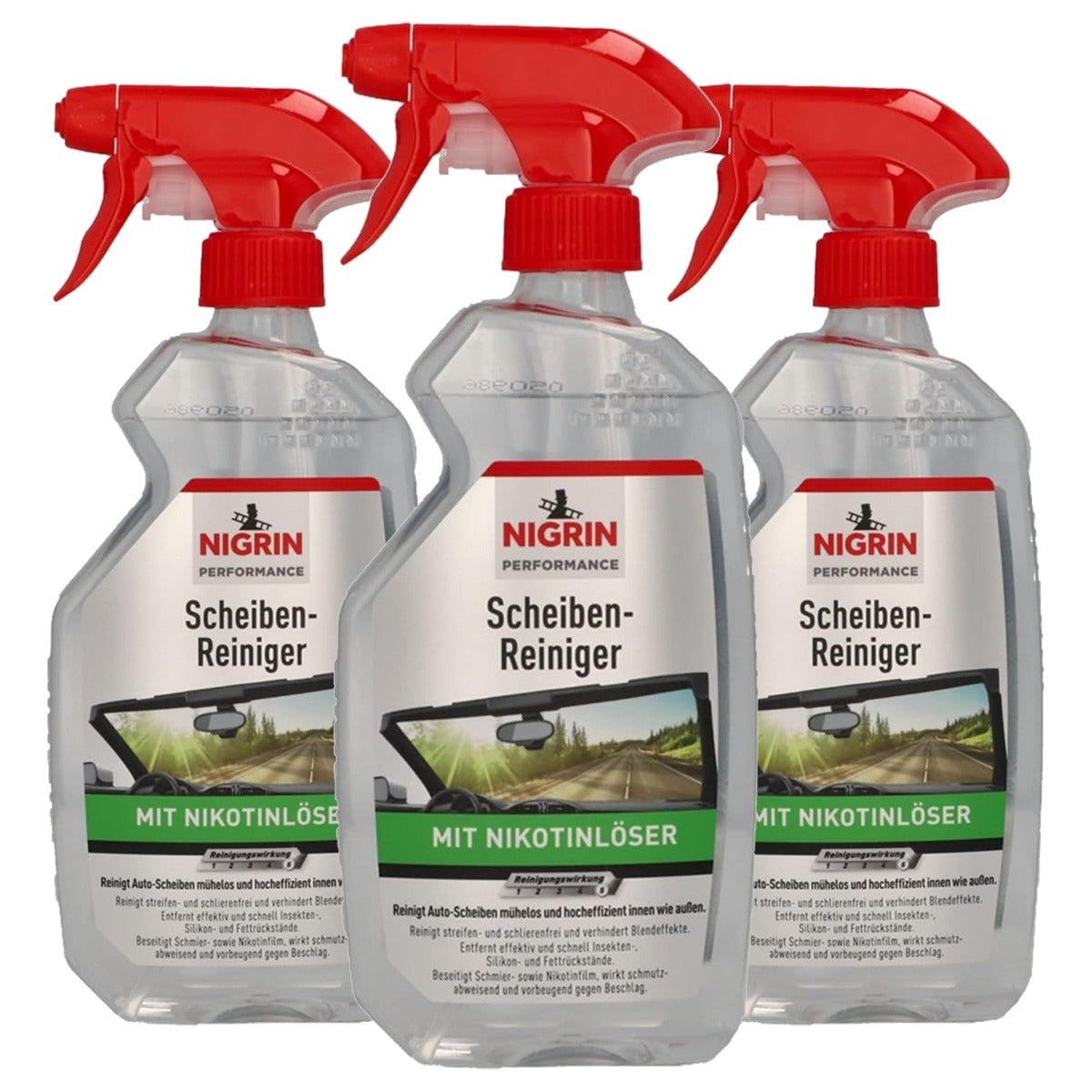 NIGRIN Ruitenreiniger kleurloos 3 x 500 ml - Voordeelverpakking