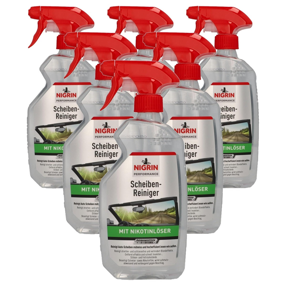 NIGRIN Ruitenreiniger kleurloos 6 x 500 ml - Voordeelverpakking