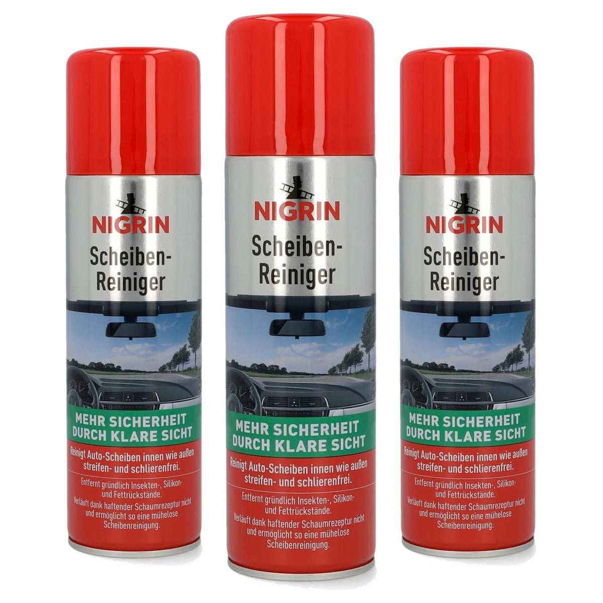 NIGRIN Ruitenreinigingsschuim 300 ml groen 3 x 300 ml - Voordeelverpakking