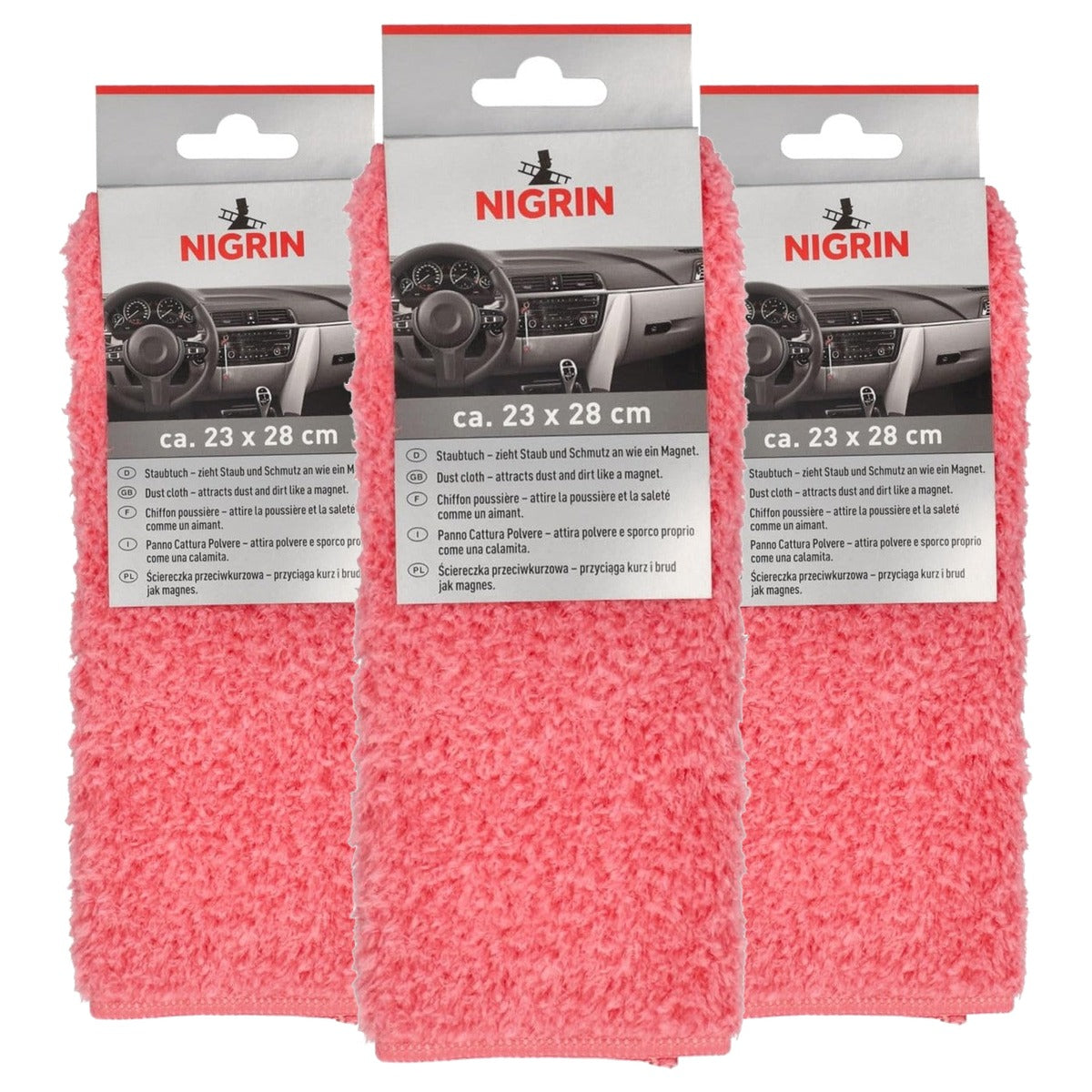 NIGRIN Stofdoek koraal 3 x 1 stuk - Voordeelverpakking