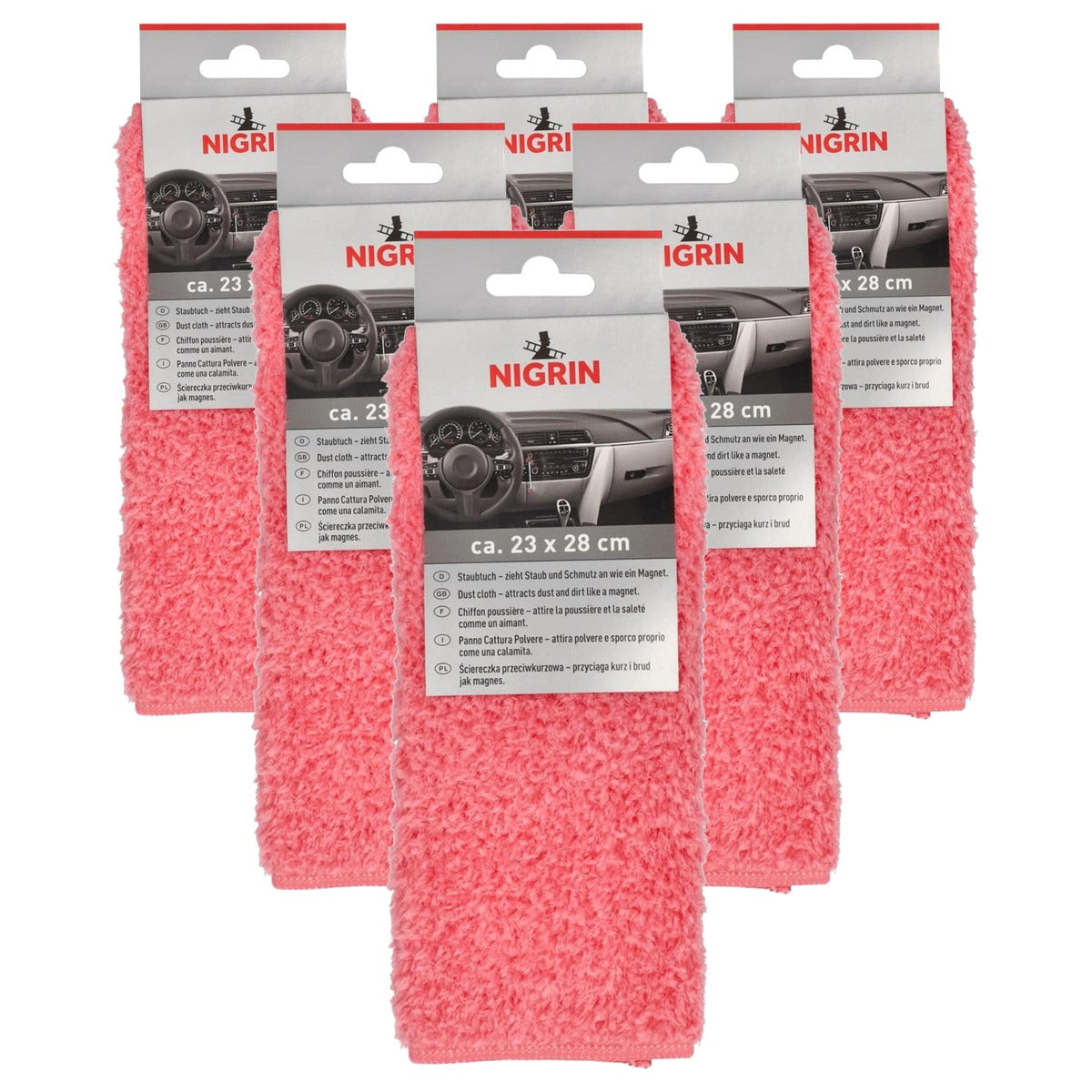 NIGRIN Stofdoek koraal 6 x 1 stuk - Voordeelverpakking