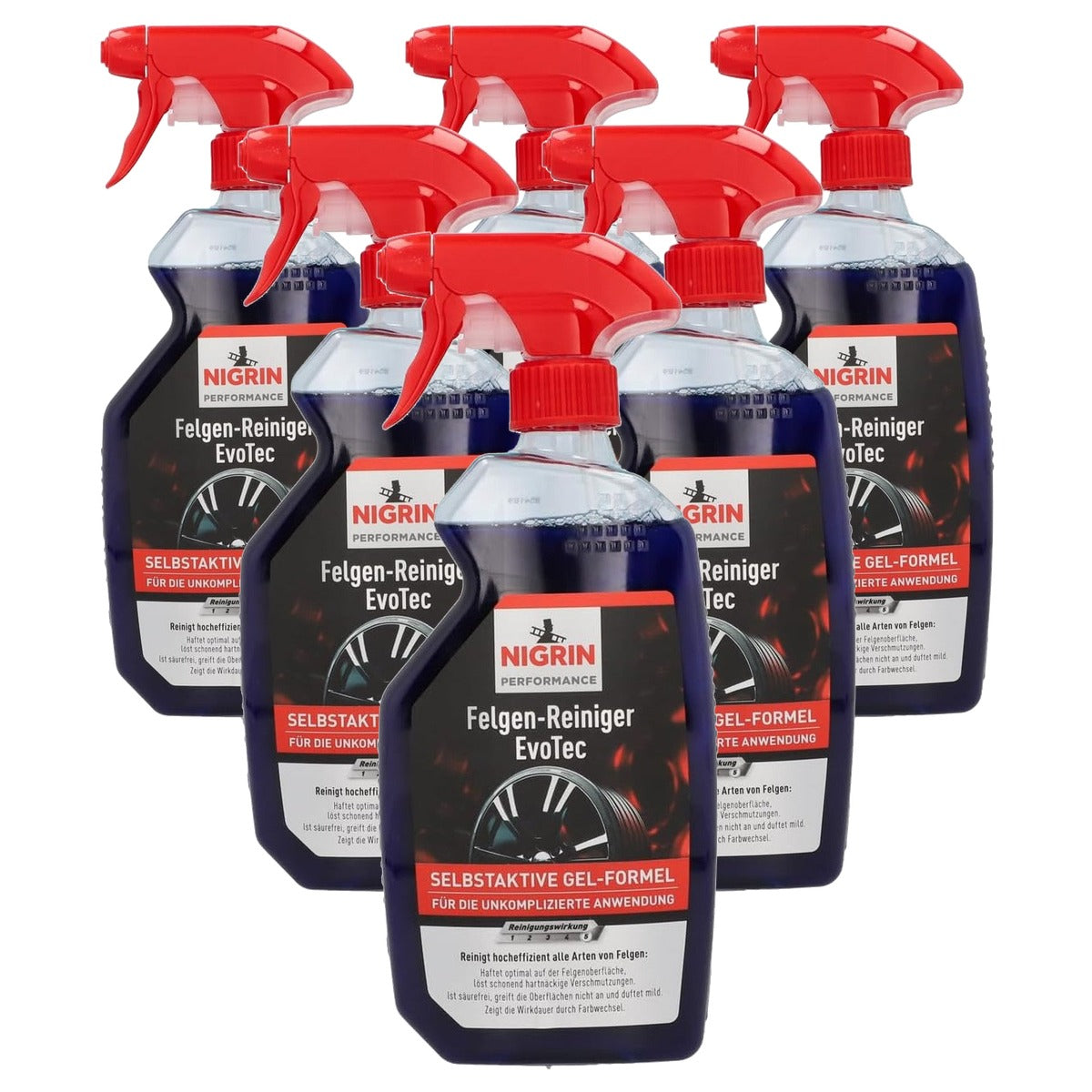 NIGRIN Velgenreiniger EvoTec 6 x 500 ml - Voordeelverpakking
