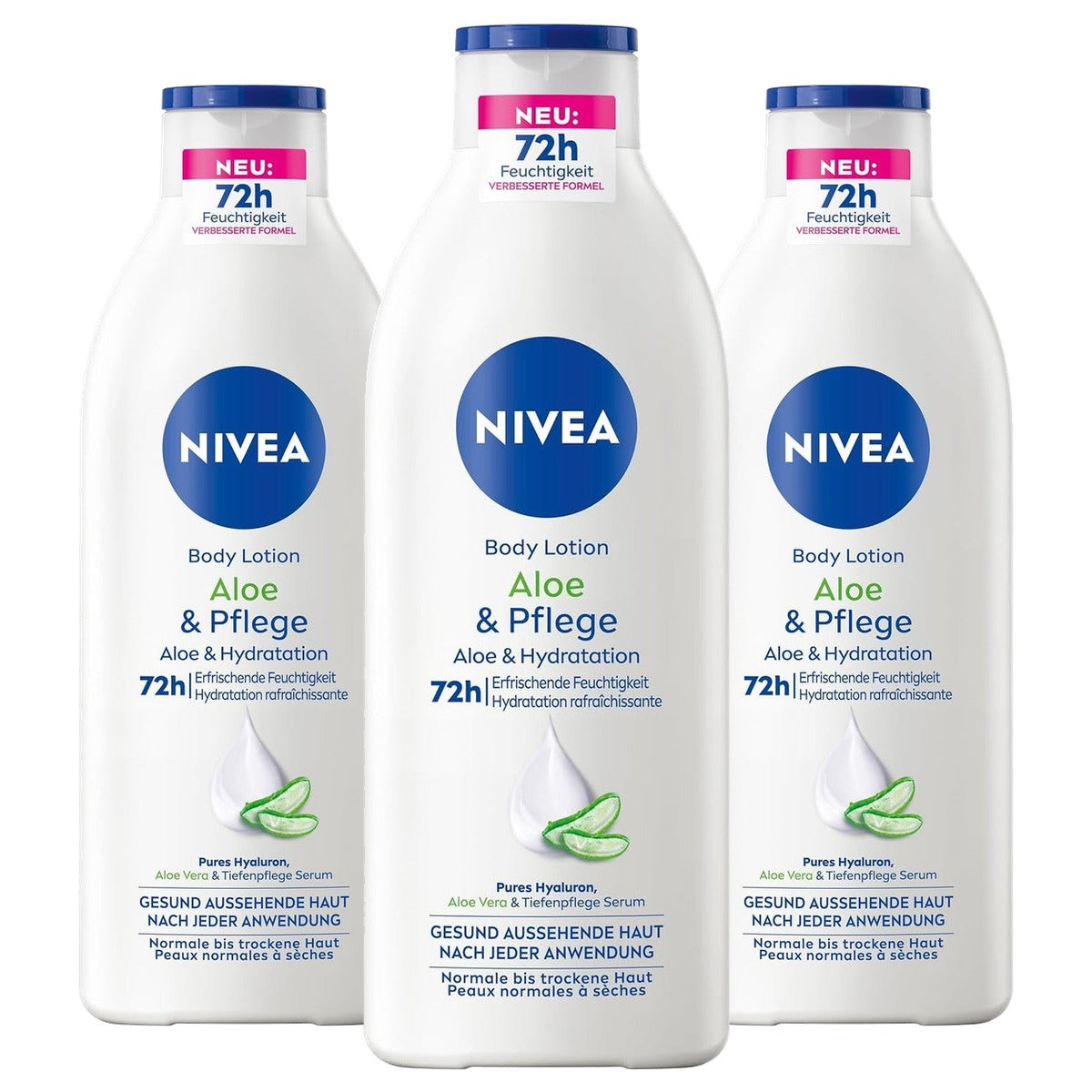NIVEA Aloë & Verzorging Body Lotion 3 x 400 ml - Voordeelverpakking
