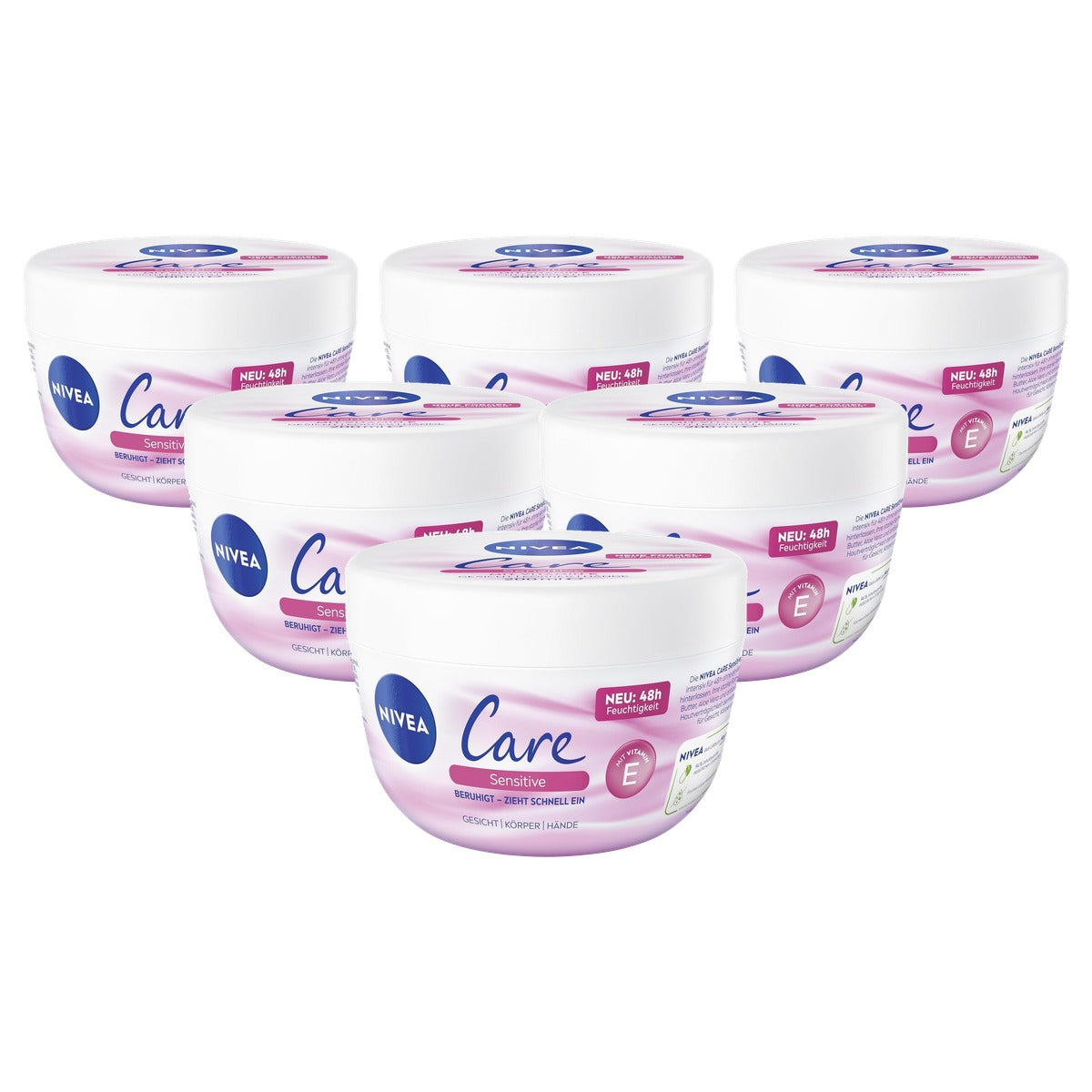 NIVEA Care Sensitive Gezicht & Lichaam 6 x 200 ml - Voordeelverpakking