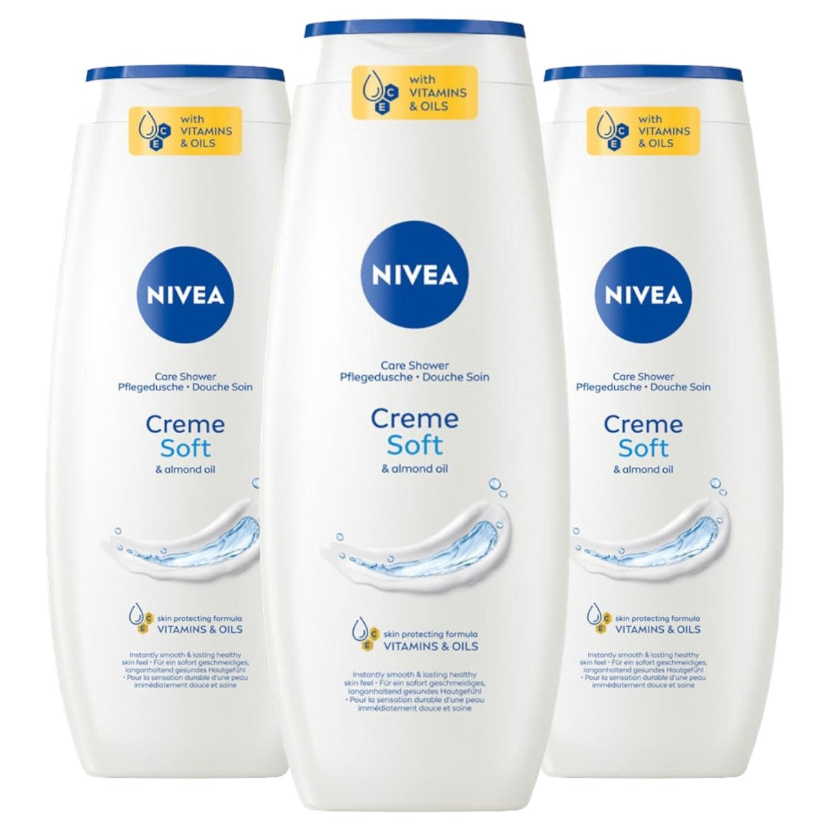 NIVEA Creme Soft verzorgende douchegel 3 x 500 ml - Voordeelverpakking