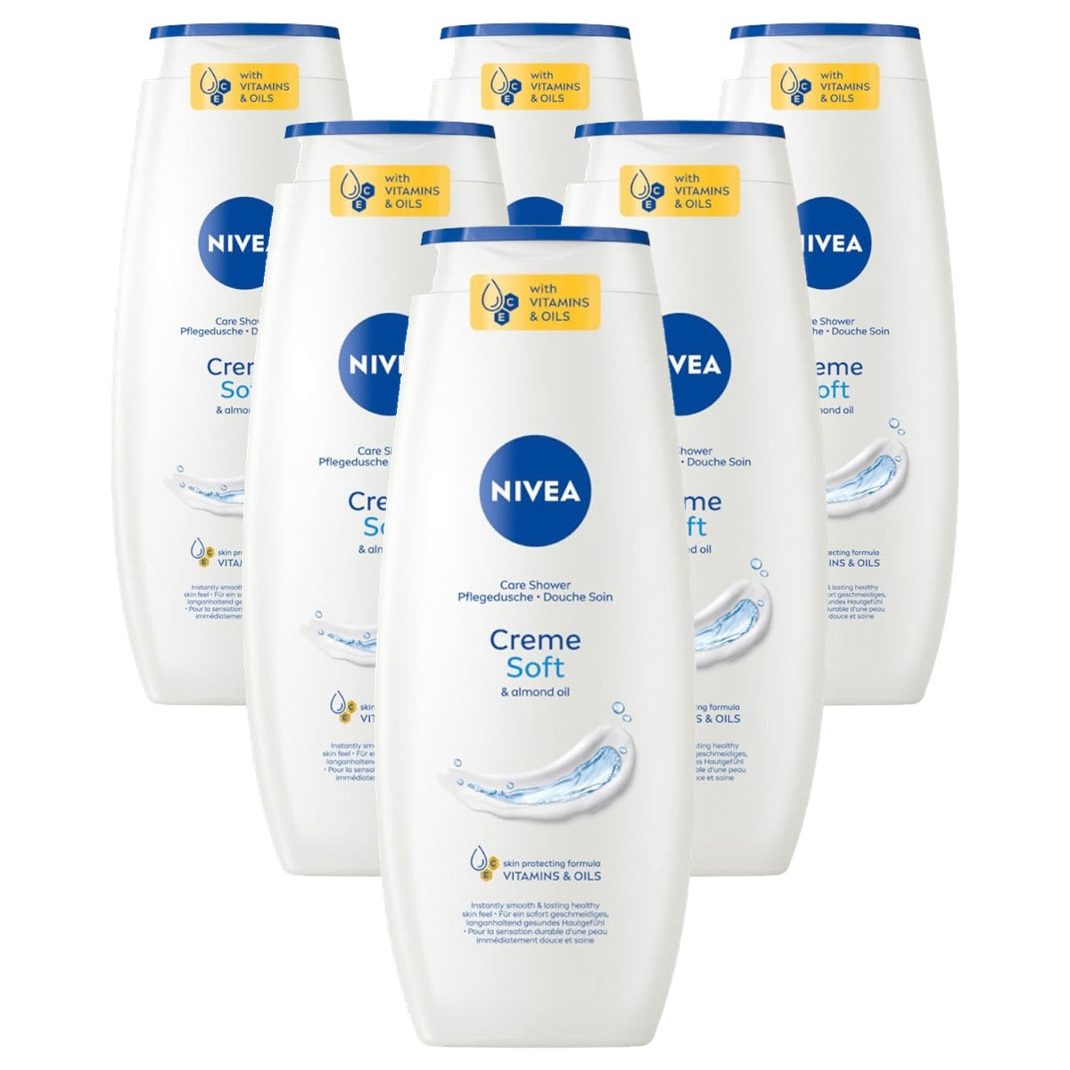 NIVEA Creme Soft verzorgende douchegel 6 x 500 ml - Voordeelverpakking
