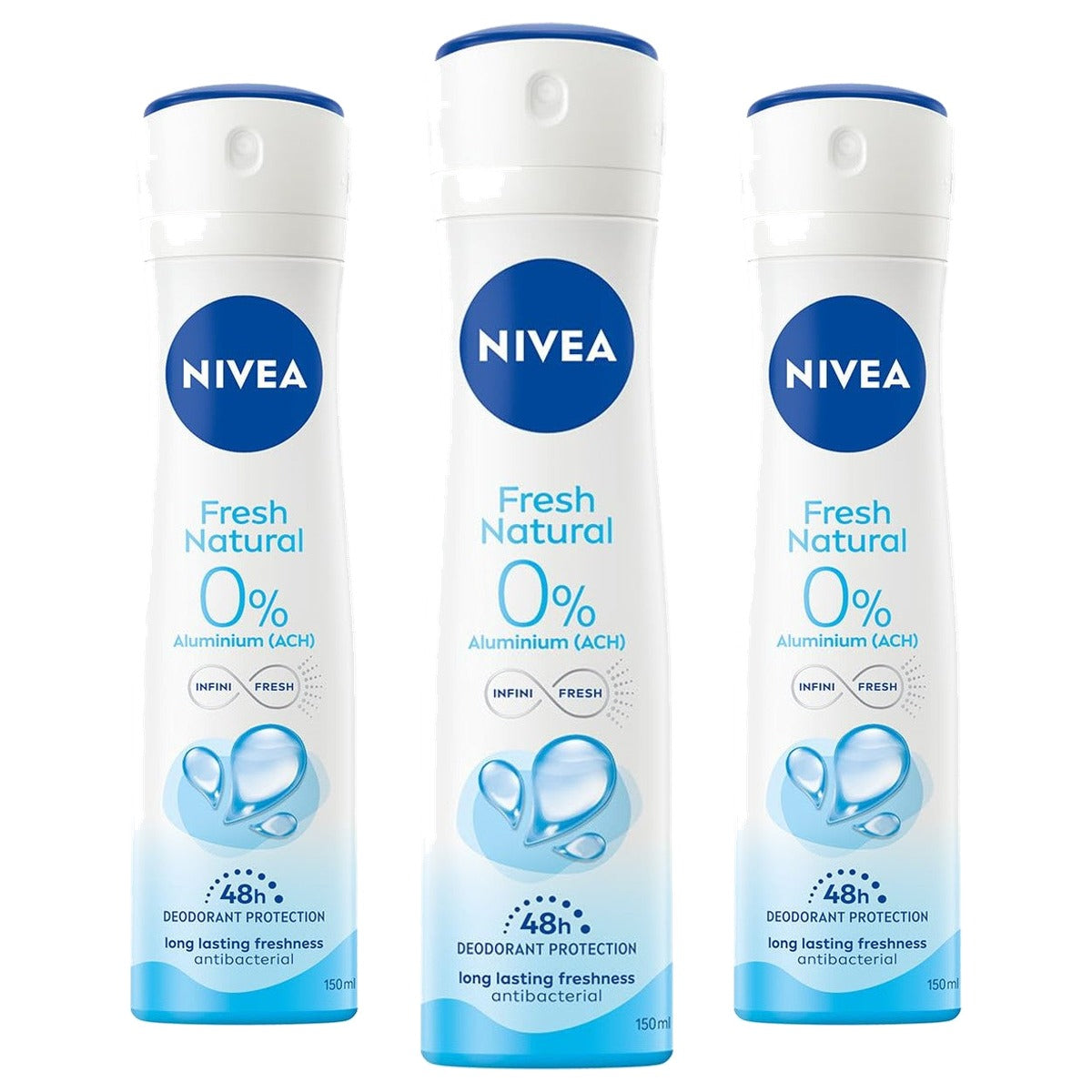 NIVEA Deodorant Fresh Natural Spray 3 x 150 ml - Voordeelverpakking