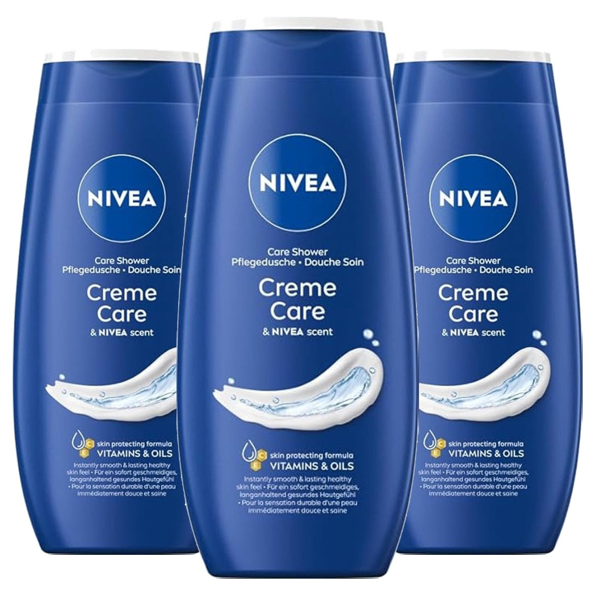 NIVEA Douchegel Crème Care 3 x 250 ml - Voordeelverpakking