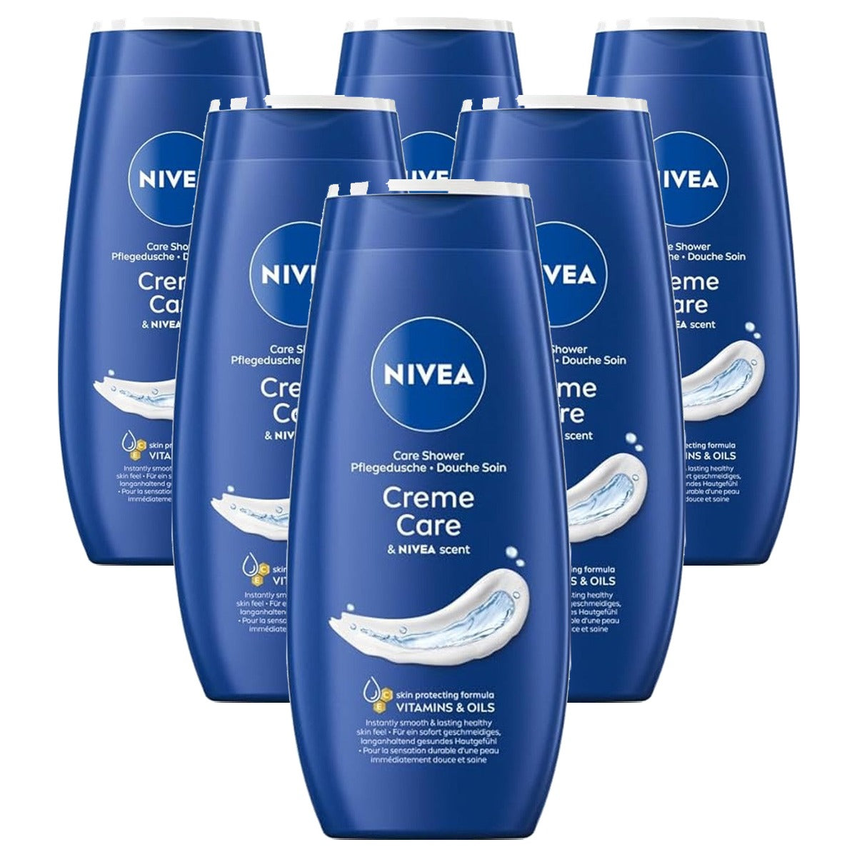 NIVEA Douchegel Crème Care 6 x 250 ml - Voordeelverpakking