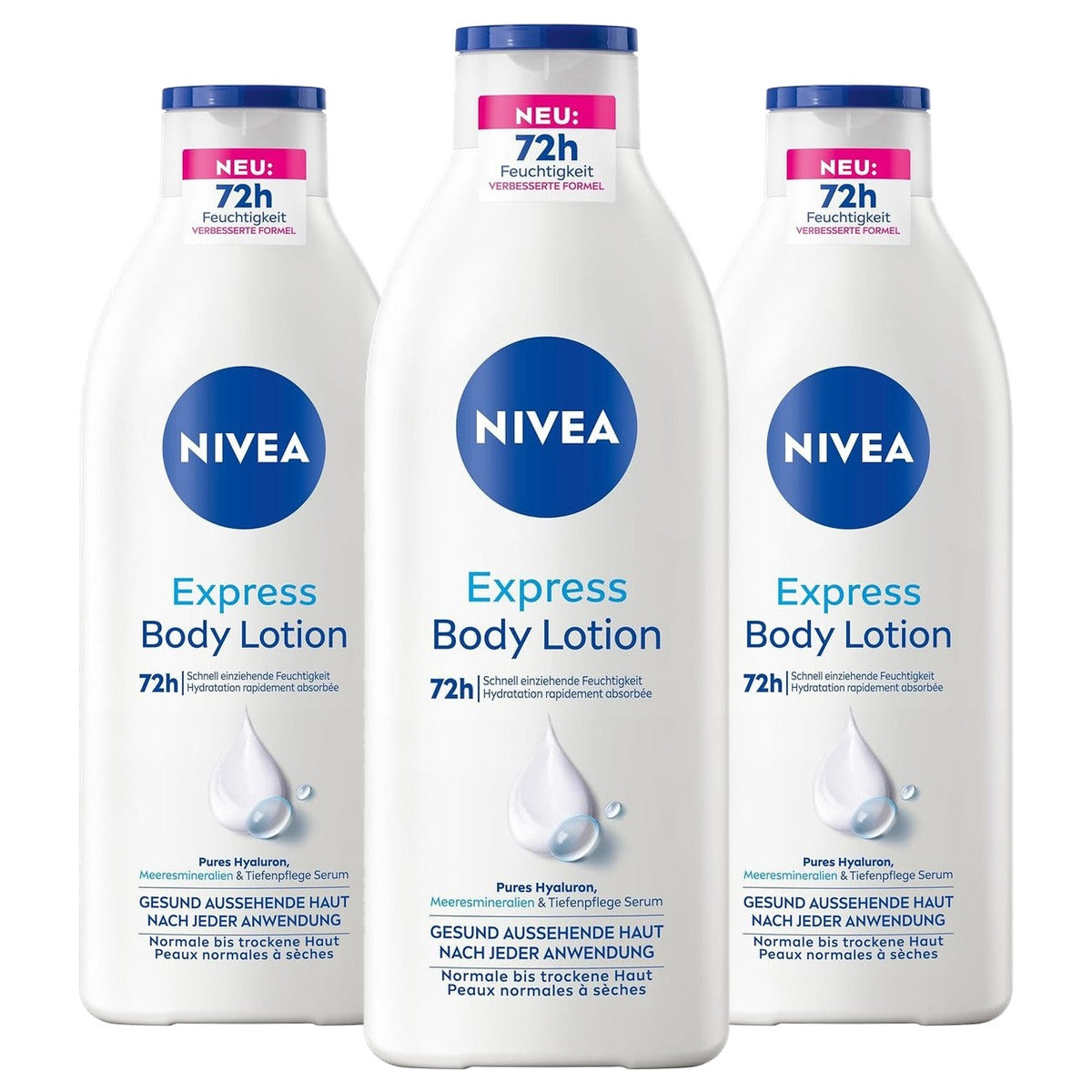 NIVEA Express Body Lotion 3 x 400 ml - Voordeelverpakking